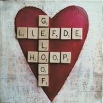 Scrabble geloof, hoop en liefde