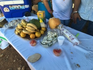 Tafel met Panamees fruit