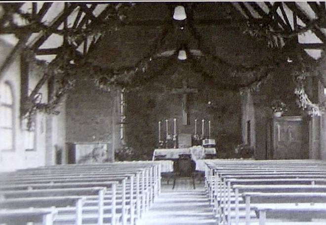 Interieur Noodkerk in 1946