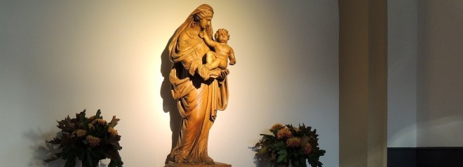 Mariabeeld in de kapel aan de Vrijthof Hilvarenbeek